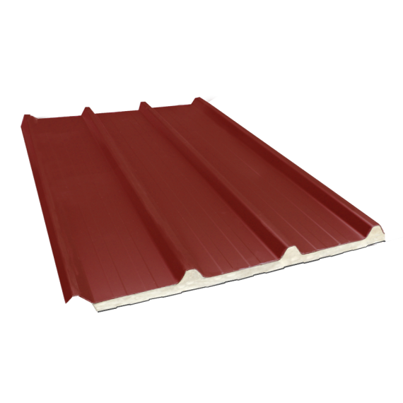 Tôle nervurée 45-333-1000 isolée sandwich 60 mm, brun rouge RAL8012, 4 m  