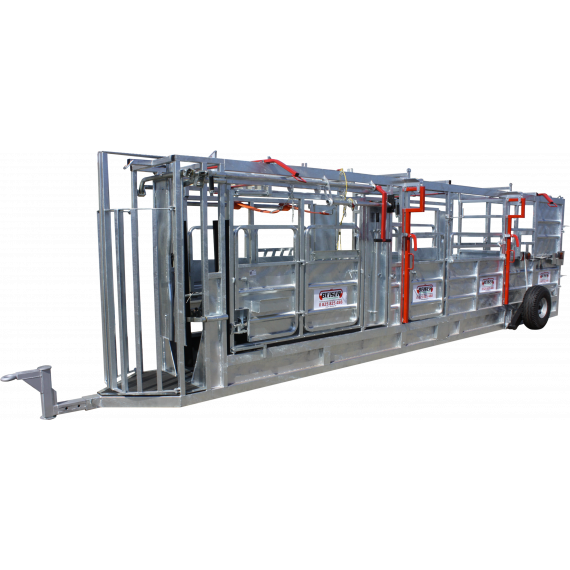 Couloir de contention galvanisé 8,50 m avec relevage hydraulique système de pesée toutes options nouveau modèle  