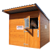 Beiser Environnement - Box à chevaux en bardage bois - Face avec cheval